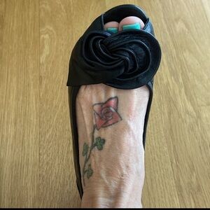 Etienne Aigner Black Leather “Lunar” Flats